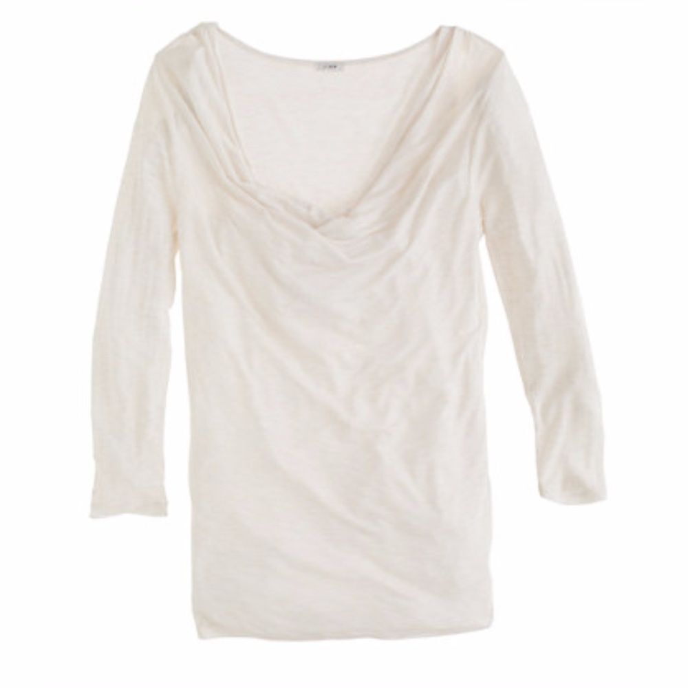 3 for $20!  J. Crew 3/4 sleeve cowlneck tee natural